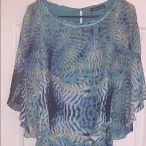 Madison Page Sheer Multi Color Blouse